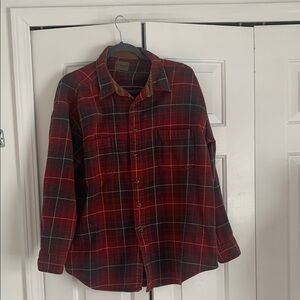 St. John's Bay Red Plaid Casual Button Down Shirt